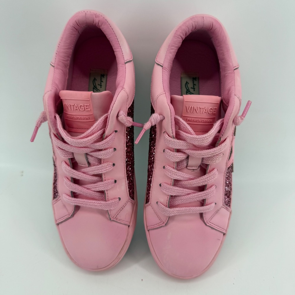 Vintage Havana Flora Pink Glitter Star Leather Low Top Sneakers Womens 7.5 - Picture 11 of 11